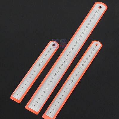 双面刻尺公制30CM直尺20CM钢尺不锈钢高精度工具英寸