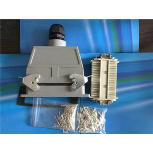 重载连接器 矩形插座 64芯 250V 10A 顶出线航空插座 064