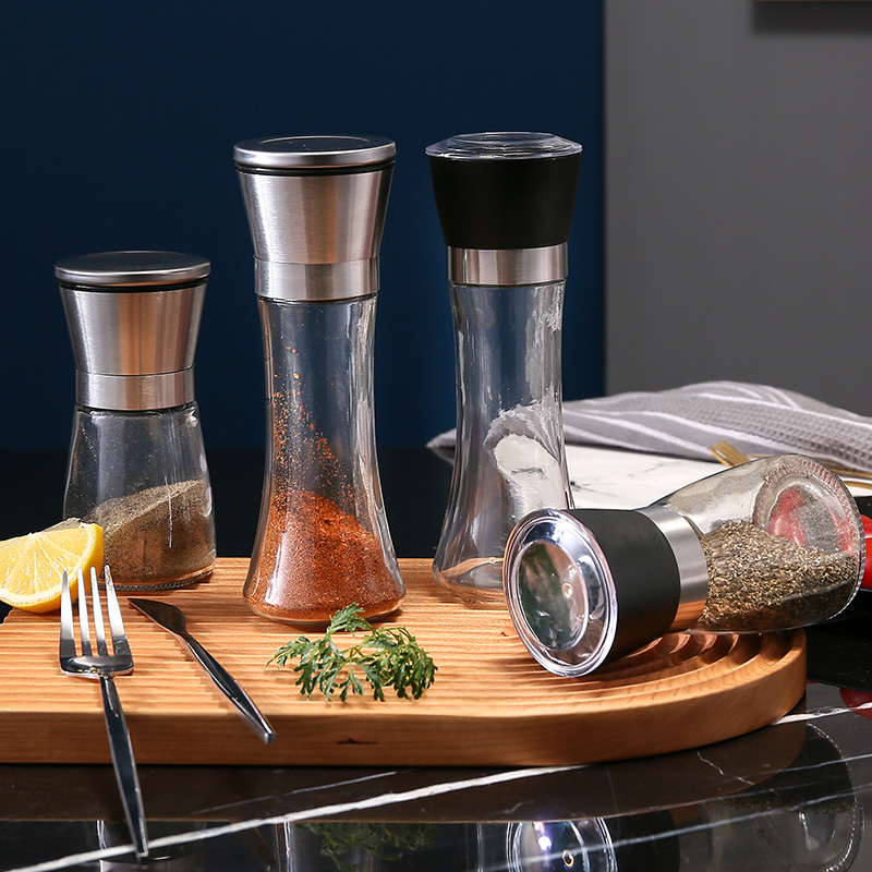 黑胡椒研磨器手动胡椒粉海盐佐料瓶子花椒粒家用304不锈钢调味罐