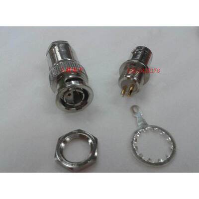 BNC双针射频连接器 BNC-J3 双芯+BNC母座 Q9座 双芯/针 双头 一套