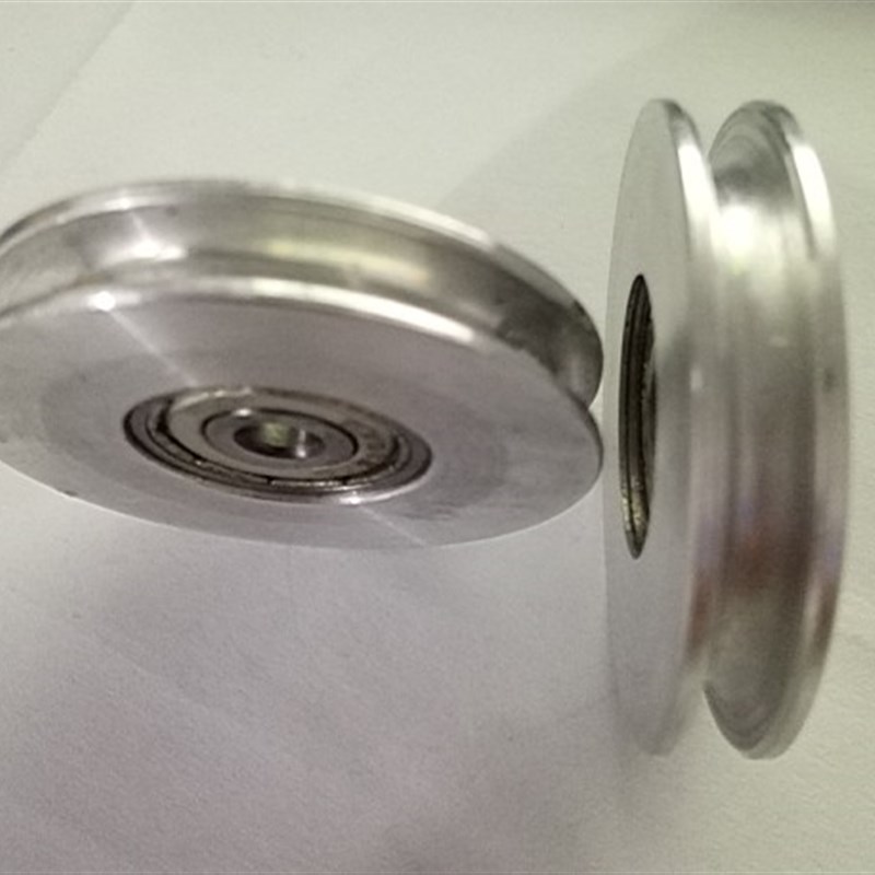 U型转动轴承起重滑轮放线定滑轮U槽滑轮偏心滑轮铝轮双槽铝滑轮