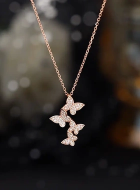 2023新款微镶项链女高级锁骨链简约气质轻奢小众百搭礼物饰品