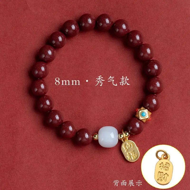 朱砂手链和田玉葫芦金镶玉女手链古风福禄串珠子夏饰品礼物手串