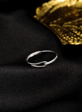 s925银鲁伯特之泪戒指女高级感开口食指戒小众素圈时尚ins