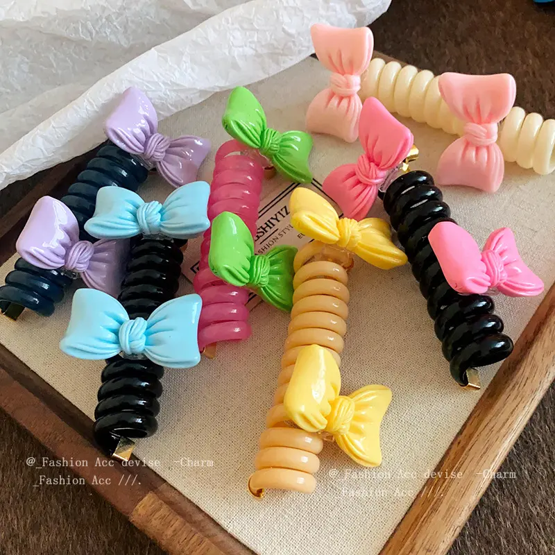 多巴胺结电话线发圈韩系甜美扎马尾发绳心可爱新款发饰女