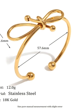 欧美时尚气质小众设计款个性手饰不锈钢镀18k金线条结手镯女