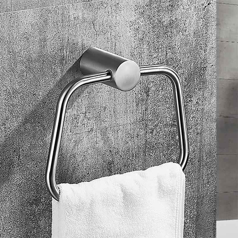 304不锈钢毛巾环免打孔浴室卫生间毛巾架厕所毛巾挂环擦手布壁挂