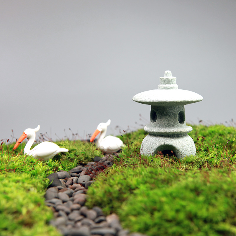 手工仿石材日式石灯创意微景观生态瓶造景枯山水鱼缸装饰盆景造景