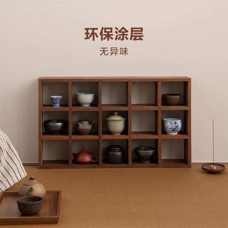 #者纳 88810138黑胡物桃木多宝阁茶杯摆件中式茶里具墙上置架纯木,ZIPPO/瑞士军刀/眼镜,眼镜盒,淘宝优惠券,粉丝福利购,淘宝优惠卷