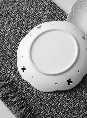 #小盘子瓷陶小号5寸蛋小糕点心小盘子菜盘6www10158寸碟圆盘平盘