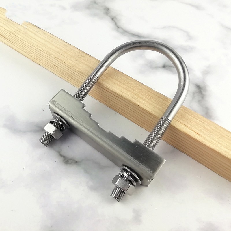 304不锈钢U型抱箍 U型螺丝螺栓 U型管卡管箍m8玻璃钢天线夹码夹具