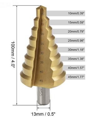 1梯0塔-4钻5宝塔钻头阶钻 三角柄宝塔直87809槽螺旋槽钻