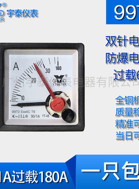 99T2六倍过载双针电流表15/1 75/1 150/1 300/1A防爆防震exeiict6