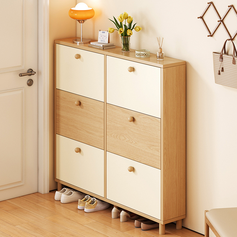 翻斗鞋柜家用门口北欧超薄入户简约储物柜玄关柜一体收纳极窄鞋架