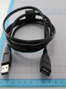 USB线 USB 公母线 全铜芯线 USB延长线 黑色带屏蔽 1M多USB2.0