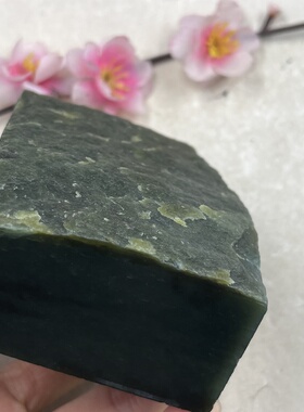 新疆和田玉糖青玉且末磨刀石摆件边角料标本料镇尺料包邮562克t