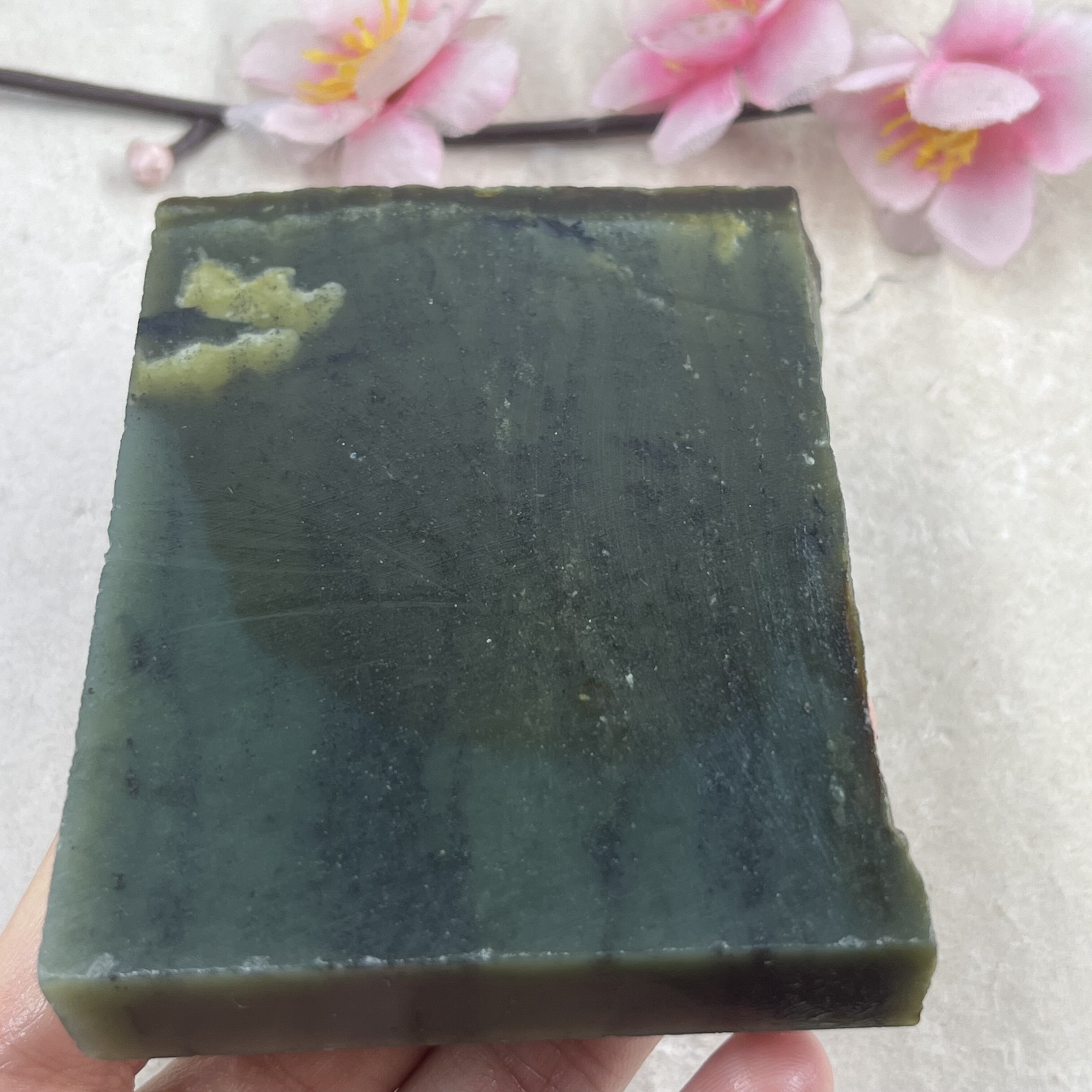 新疆和田玉糖青玉青花牌子边角料玉石料DIY戒指下脚料包邮180克