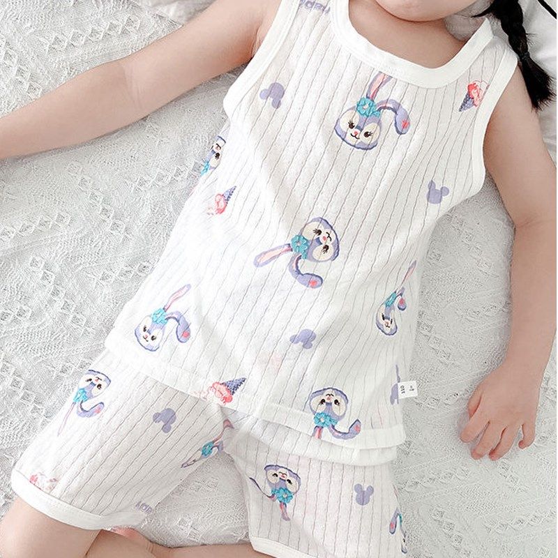 儿童背心短裤夏季薄款2024新款 a类无袖纯棉男女童无袖小背心短裤