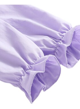 女童紫色衬衫春秋婴儿上衣纯棉儿童娃娃领衬衣童装小宝宝衣服长袖