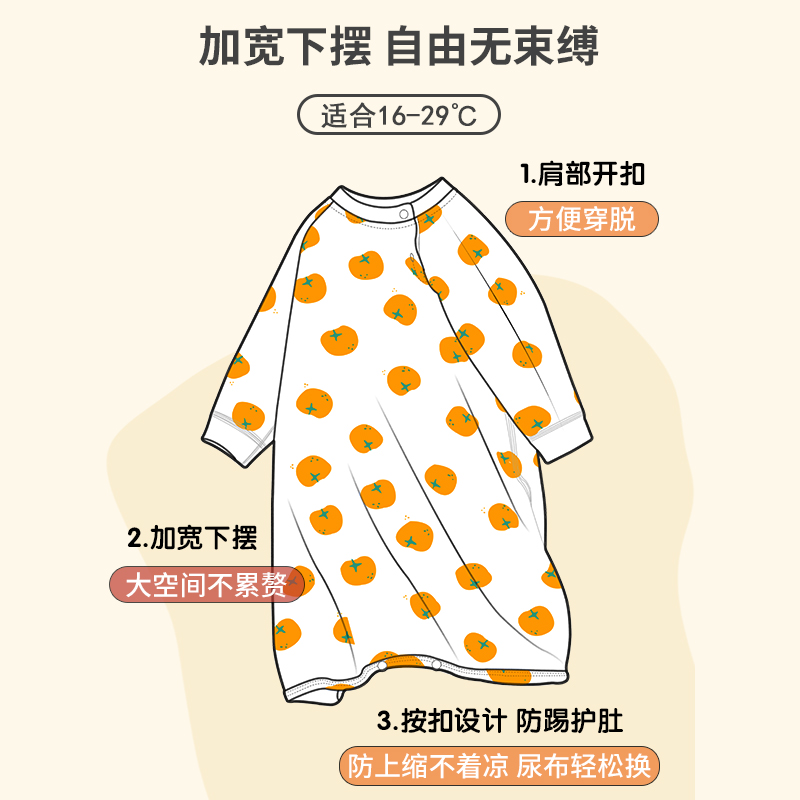 婴儿睡衣春秋纯棉儿童家居秋款女宝宝冬季连体衣秋冬防踢睡袍秋装