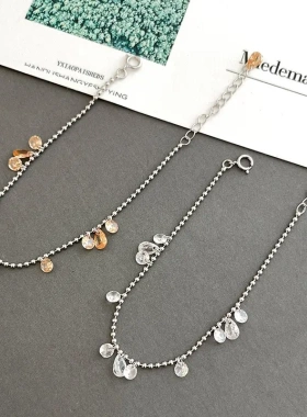 s925银新款星河水钻手链女小众高级感韩系ins风流苏手饰品
