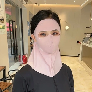 玻酸全脸防晒面罩女防紫外线高颜值护眼角薄透气脸基尼口罩 夏季