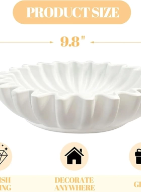 仿真高奢客厅荷叶边造型碗居家玄关装饰树脂收纳盒