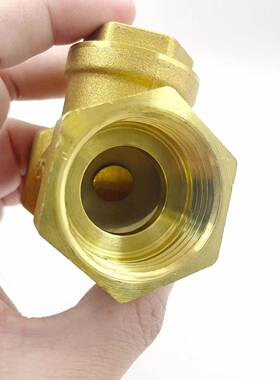 全铜止回阀卧式单向阀SCU双丝螺纹4分61寸硬软密封内分32密封50阀