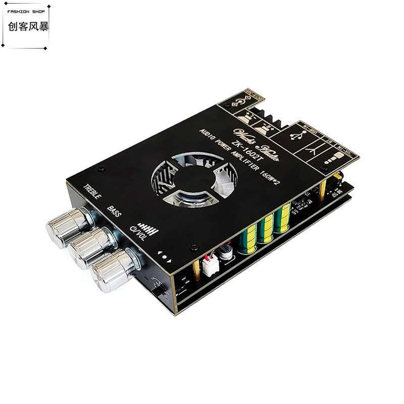 ZK-1602T蓝牙数字功放模块TDA7498E高低音调节蓝牙音频功放板模块
