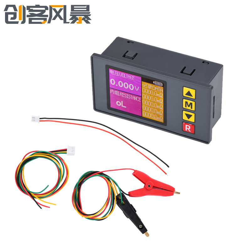 TS457电压内阻测试仪交流4线法记录5组内阻测量数据可调时间亮度