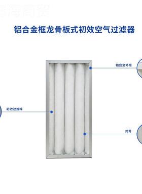 G4过滤器厂家料铝框板网食 品饮车间大风量滤龙骨板式LWT初效过滤