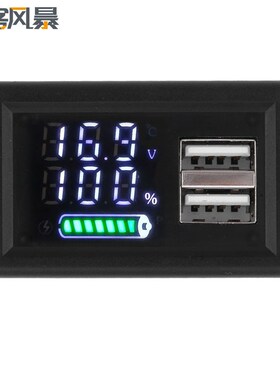 ZFX-3079铅酸锂电 双接口电压表 9~24V通用LED双数显电量指示器