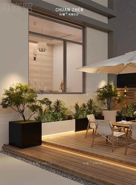 阳区花台花箱组合户外庭院景观外室休闲QIM长方形种植箱不锈钢灯