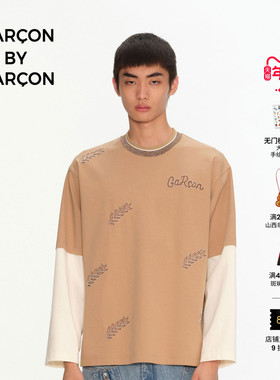 GARCON BY GARCON 少年钉珠刺绣拼色长袖T恤