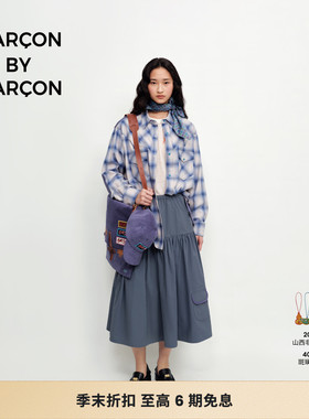 【明星同款】GARCON BY GARCON 25秋冬棉格纹拼接式西部风衬衫