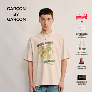 GARCON BY GARCON 插画棉质做旧短袖T恤
