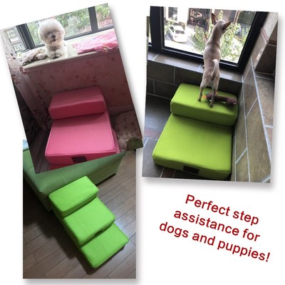 狗狗上爬床楼梯可折叠训练台阶楼梯两层宠物狗狗爬梯泰迪比熊垫子