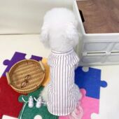 宠物狗狗猫猫衣服中小型犬条纹狗狗棒球衫 条纹衬衫