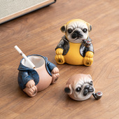 创意霸气沙皮狗烟灰缸防飞灰家用客厅办公室可爱卡通个性 潮流摆件