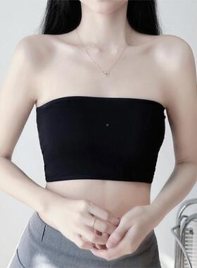 季防走光衣女无胸垫搭抹胸无肩带内打UPD夏底一片式无痕内裹胸纯