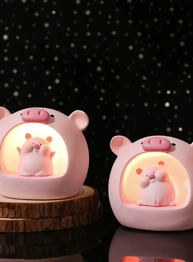 创意卡通猪囡囡笔筒办公桌面收纳装饰摆件床头学生礼物礼品