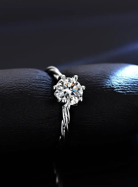 莫桑石戒指 时尚百搭小清新藤蔓麻花戒指女款仿真钻戒直销