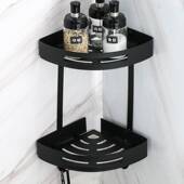 免打孔卫生间转角置物架浴室三角架厕所洗澡间壁挂式 墙上收纳架子