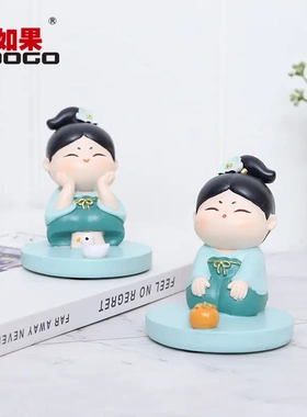 国潮中式宫女宋小卿家居办公室桌面手机支架平板支撑创意摆件