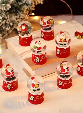 新款圣诞水晶球礼盒套装带展示盒发光圣诞树装饰摆件节日礼品