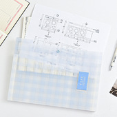 简约格子5入文件夹A4风琴包PP多层文件袋学生收纳文件包资料收纳