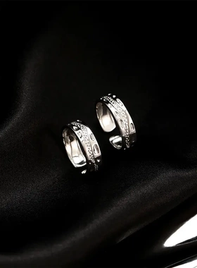 s925银河流宽戒指小众肌理日韩高级感ins冷淡风开口指环女