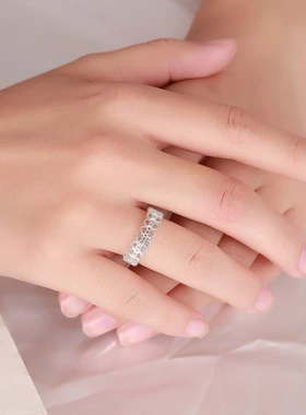 蕾丝戒指女时尚个性日式轻奢小众设计冷淡风高级食指开口指环