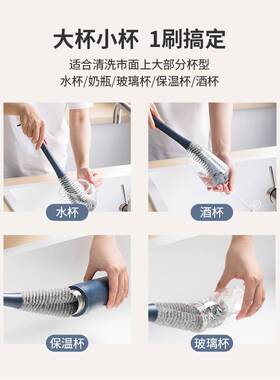 自主设计 通用杯刷锅刷 家用尼龙长柄刷奶瓶杯子刷无死角清洁刷