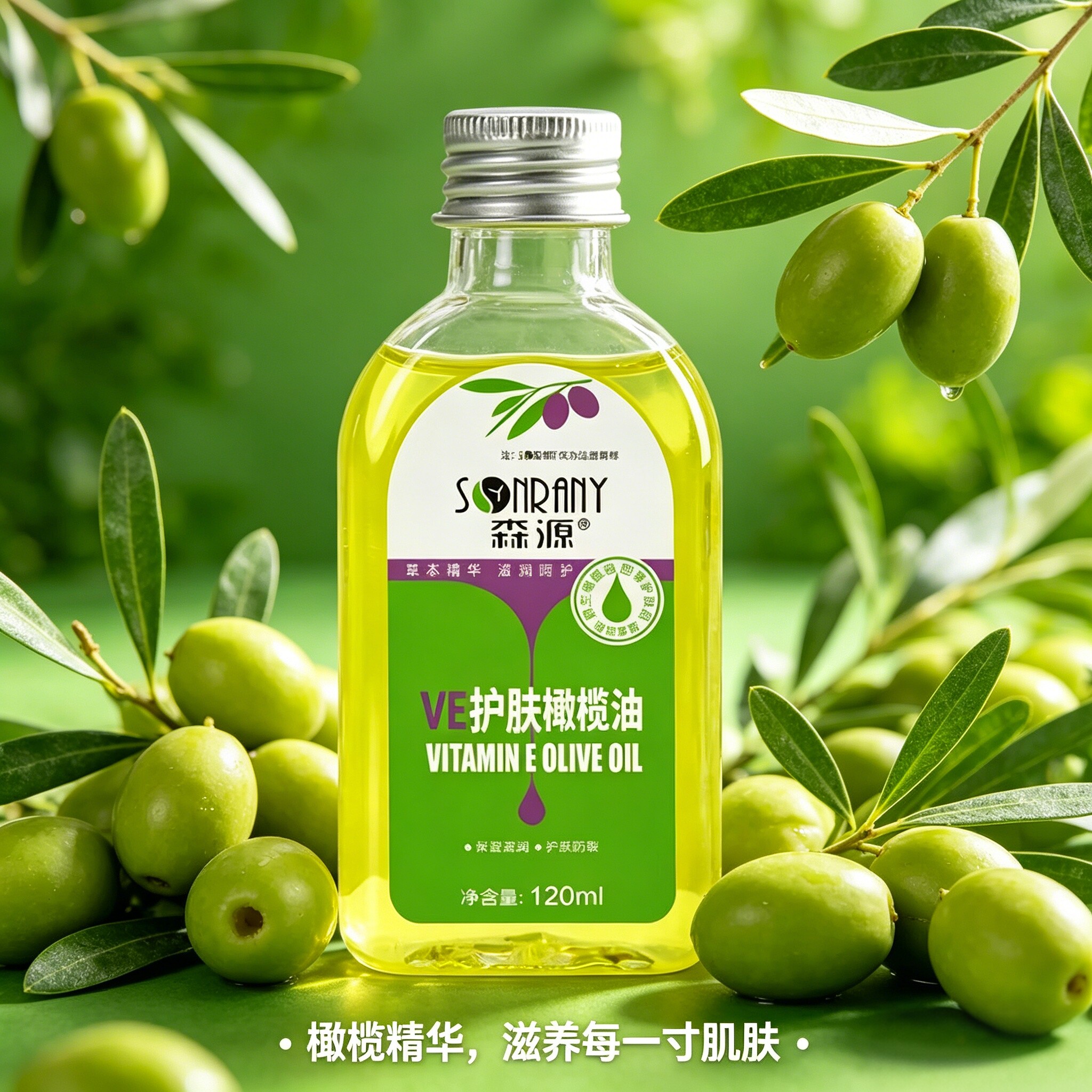 【官方正品】森源VE护肤橄榄油120ml/瓶保湿手脚防冻裂按摩甘油